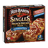 Red Baron Singles french bread, pepperoni pizzas, 2 pizzas Left Picture